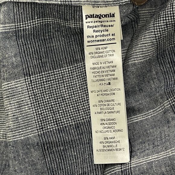 Patagonia 2022 Back Step Hemp Organic Cotton Plaid Shirt Men's Size Large - Picture 7 of 10